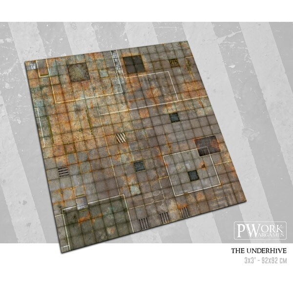The Underhive - 3'x3' - Wargames Terrain Mat - Rubber Neoprene - PWork Wargames Spielmatte