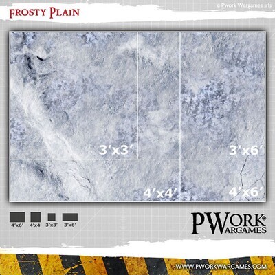 Frosty Plain - 3'x3' - Wargames Terrain Mat - Rubber Neoprene - PWork Wargames