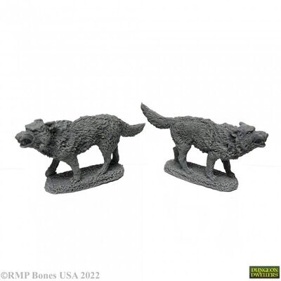Dire Wolves (2) (02415)  - Bones USA - Reaper Miniatures
