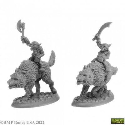 Goblin Wolfriders (2)  - Bones USA - Reaper Miniatures