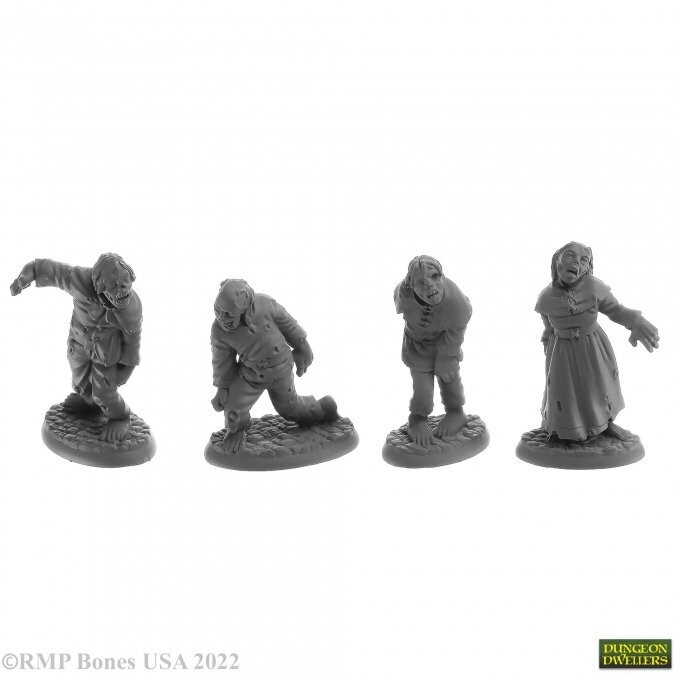 Zombies (4) - Bones USA - Reaper Miniatures