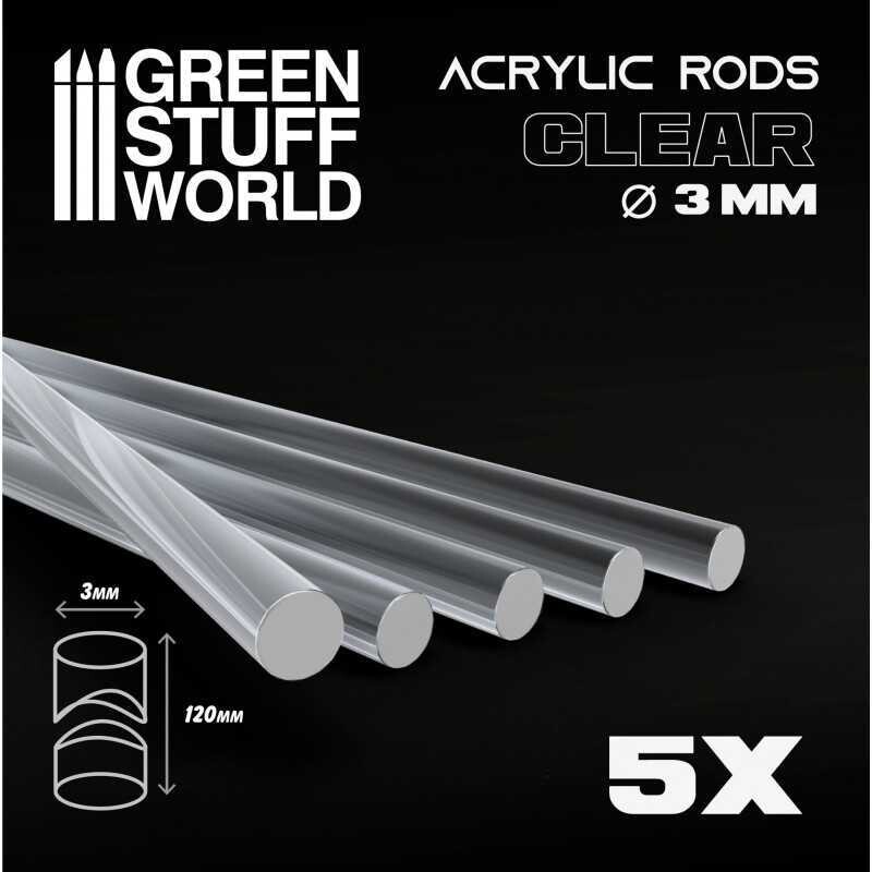 Acrylic Rods - Round 3 mm CLEAR - Greenstuff World