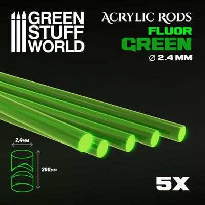 Acrylic Rods - Round 2.4 mm Fluor GREEN - Greenstuff World