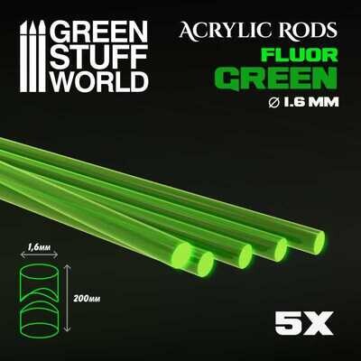 Acrylic Rods - Round 1.6 mm Fluor GREEN - Greenstuff World