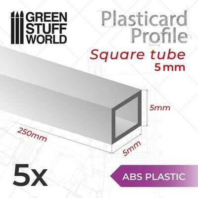 ABS Plasticard - Profile SQUARED TUBE 5mm - Greenstuff World