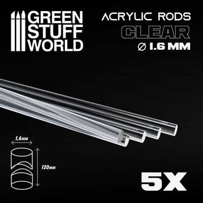 Acrylic Rods - Round 1.6 mm CLEAR - Greenstuff World