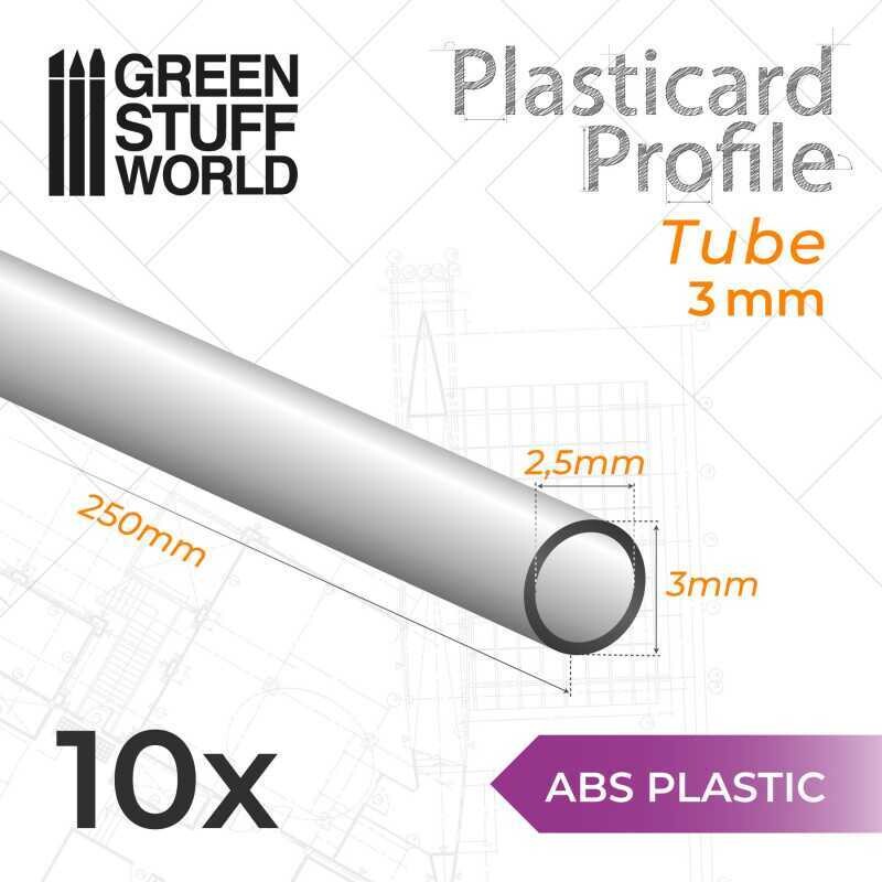 ABS Plasticard - Profile TUBE 3 mm - Greenstuff World