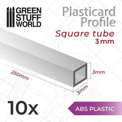 ABS Plasticard - Profile SQUARED TUBE 3 mm - Greenstuff World