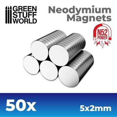 Neodym-Magnete 5x2mm - 50 stück (N52) - Greenstuff World