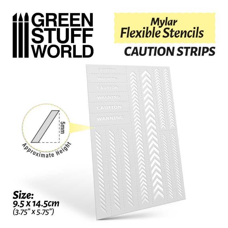 Flexible Schablonen - Vorsichtsstreifen (ca. 5 mm) - Self-Adhesive Stencils - Greenstuff World