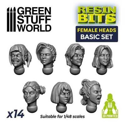 3D-Druckset - Weibliche Köpfe Basic Set Female Heads - Greenstuff World