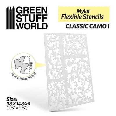 Flexible Schablonen - Klassisches Tarnmuster 1 (ca. 15 mm) - Self-Adhesive Stencils - Greenstuff World
