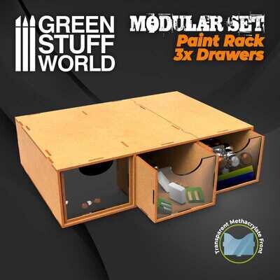 Modular Set 3x Drawers - Farbregal Ständer - Greenstuff World
