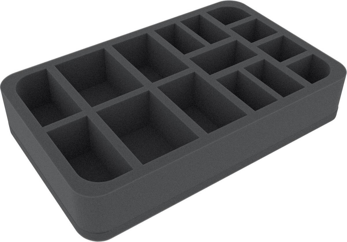 50 mm Half-Size Schaumstoffeinlage mit 15 Fächern - Feldherr