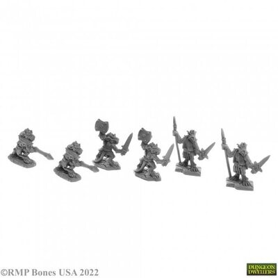 Bloodscale Kobolds (6) (77010)  - Bones USA - Dungeon Dweller - Reaper Miniatures