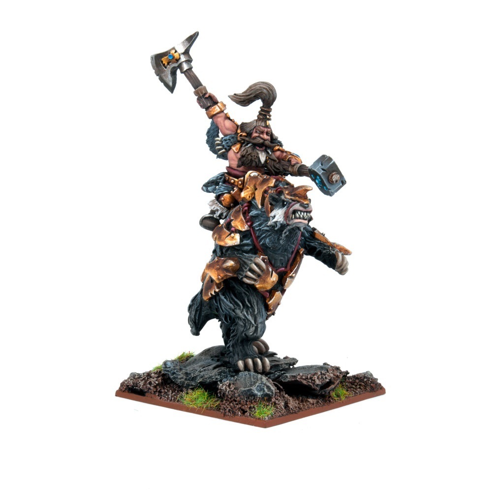 Dwarf Berserker Lord on Brock - Dwarfs - Kings of War - Mantic Games