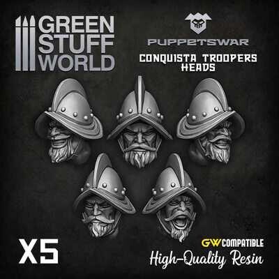 3D-Druckset - Conquista Troopers Heads - Greenstuff World