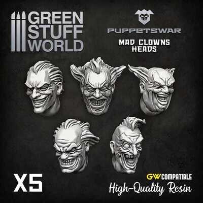 3D-Druckset - Mad Clowns heads - Greenstuff World
