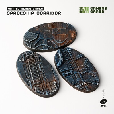 Spaceship Corridor Bases Oval 75mm (x3) - Gamers Grass