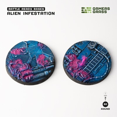 Alien Infestation Bases Round 60mm (x2) - Gamers Grass