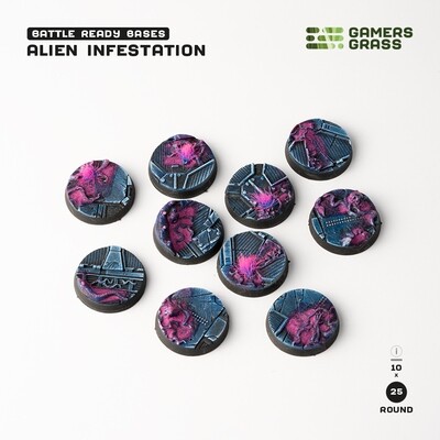 Alien Infestation Bases Round 25mm (x10) - Gamers Grass