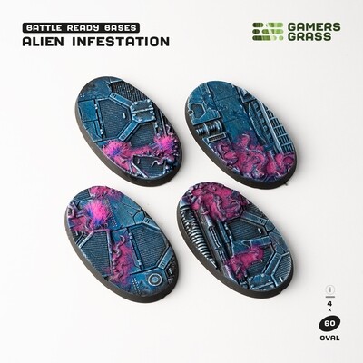 Alien Infestation Bases Oval 60mm (x4) - Gamers Grass