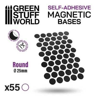 Round Magnetic Sheet SELF-ADHESIVE - 25mm - Greenstuff World