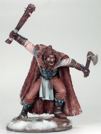 Wildling Warrior with Axe and Spiked Club - Dark Sword Miniatures