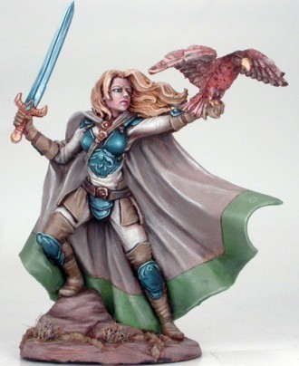 Female Ranger with Falcon and Long Sword - Dark Sword Miniatures