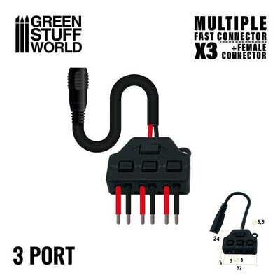 Multiple Fast connector (x3) + Jack female connector - Greenstuff World