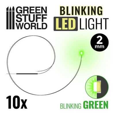 BLINKING LEDs - GREEN - 2mm - Greenstuff World