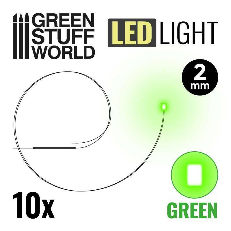 Green LED Lights - 2mm - Greenstuff World Green LED Lights - 2mm - Greenstuff World