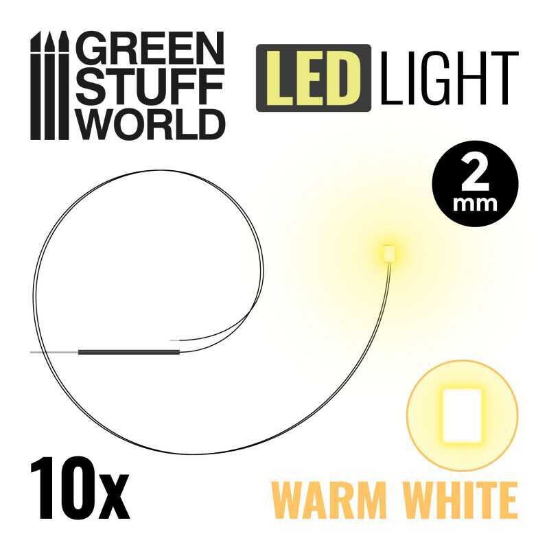Warm White LED Lights - 2mm - Greenstuff World Warm White LED Lights - 2mm - Greenstuff World