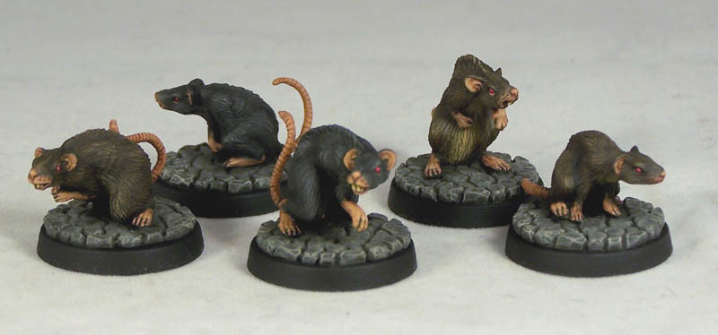 DV3a – Giant Rats (5) - Otherworld Miniatures