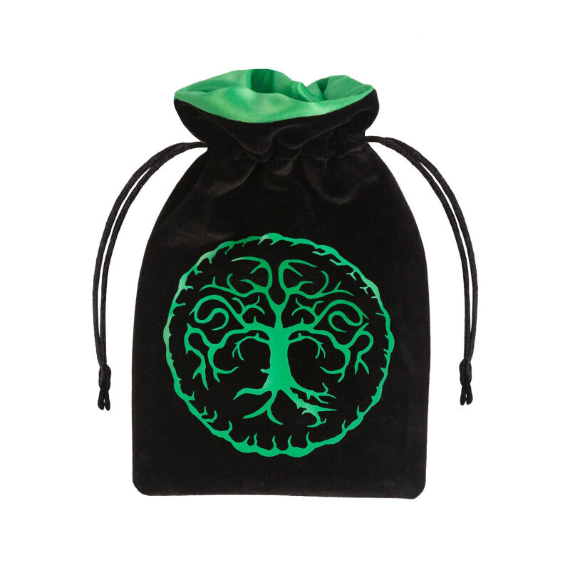 Forest Black & green Velour Dice Bag - Würfeltasche