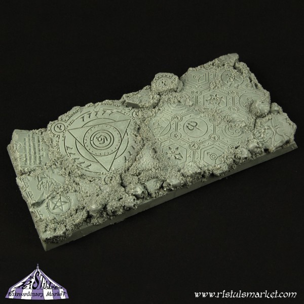 Dark Temple Ruins 50x100mm Square Base - Bases - Ristul Dark Temple Ruins 50x100mm Square Base - Bases - Ristul