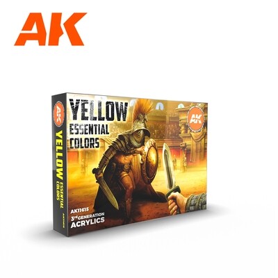 YELLOW ESSENTIAL COLORS 3GEN SET - AK Interactive