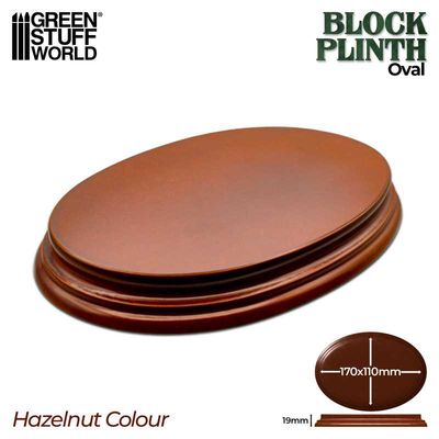 Oval Display Plinth 17x11 cm - Hazelnut Brown - Greenstuff World