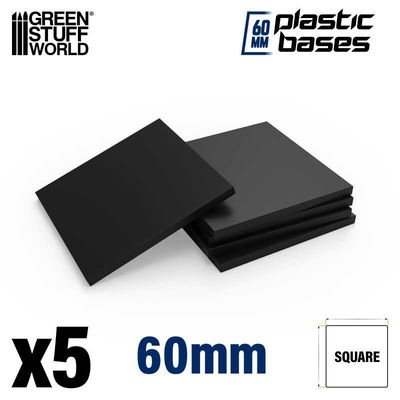 Black Plastic Bases - Square 60 mm - Greenstuff World