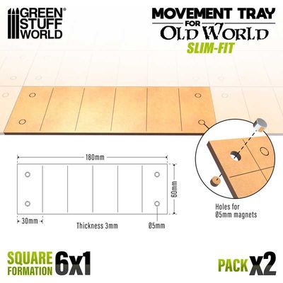 MDF Movement Trays - Slimfit 180x60mm - Greenstuff World