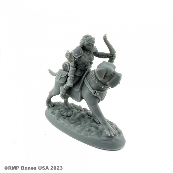 Female Halfling Dog Rider - Bones - Reaper Miniatures