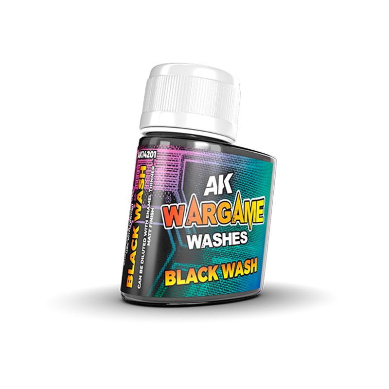 BLACK WASH - (Enamel) WARGAME SERIES - AK Interactive