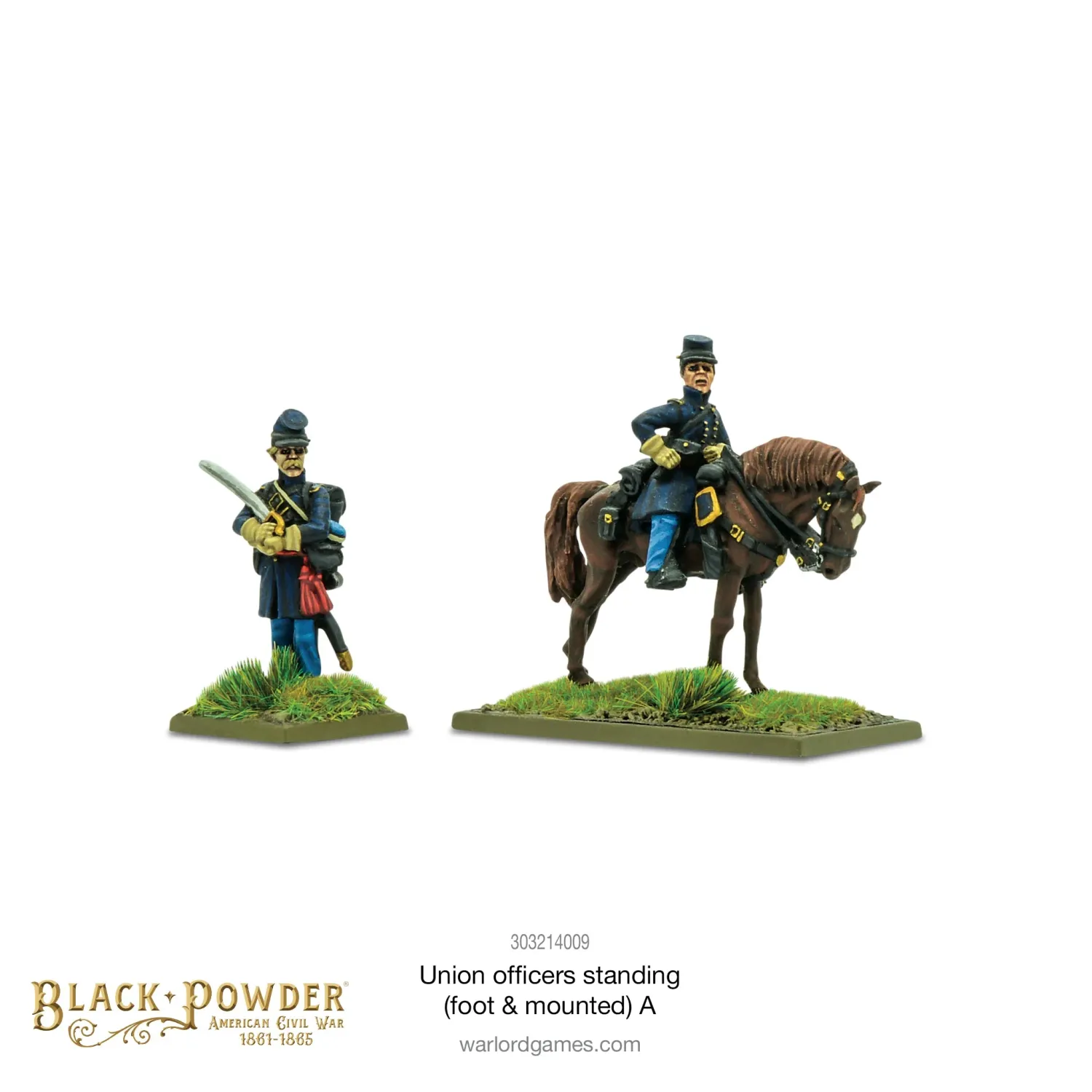 Union Officers standing (foot & mounted) A - Black Powder - Warlord Games