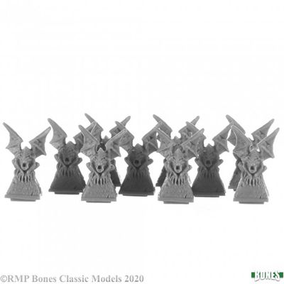 Graveyard Finials: Gargoyles (10) - Bones - Reaper Miniatures
