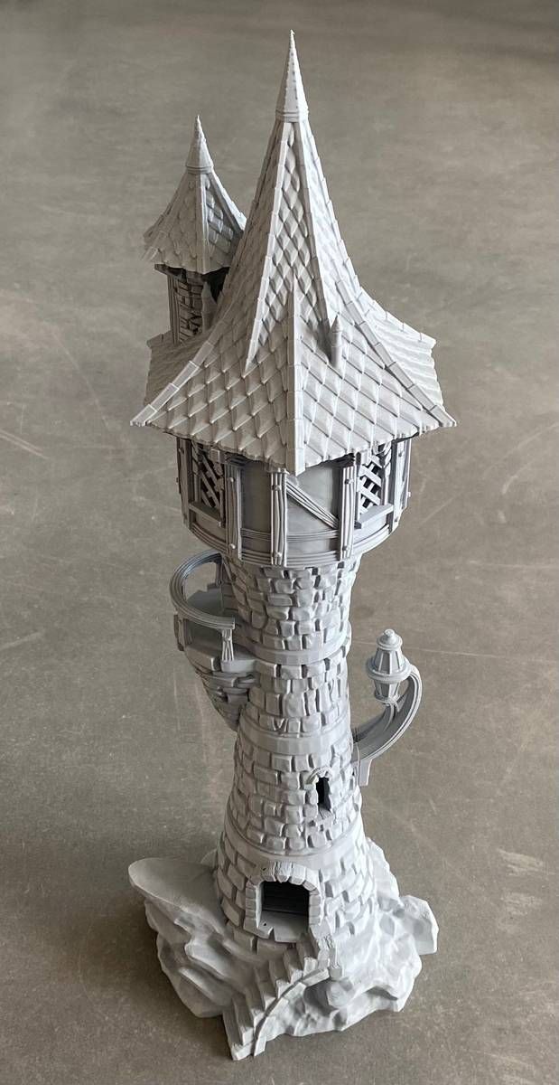 Detailliertes, 3D gedrucktes Modellgebäude. Insgesamt über 52 cm groß!  Krähenturm - Würfelturm - Feldherr