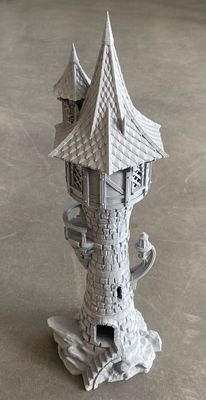 Detailliertes, 3D gedrucktes Modellgebäude. Insgesamt über 52 cm groß!  Krähenturm - Würfelturm - Feldherr