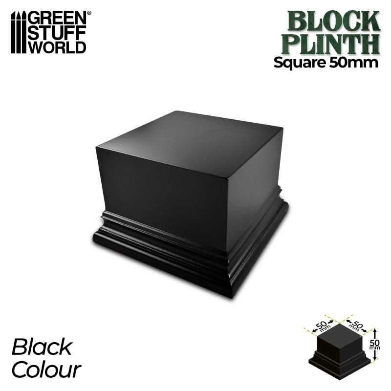 Quadratischer Ausstellungssockel 5x5 cm - Schwarz- Schwarz Display Plinth - Black - Greenstuff World