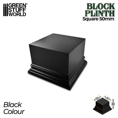 Quadratischer Ausstellungssockel 5x5 cm - Schwarz- Schwarz Display Plinth - Black - Greenstuff World