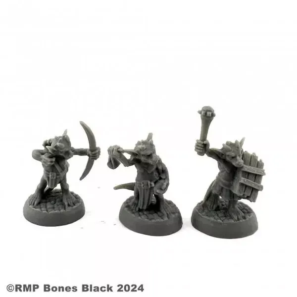 Kobolds (3) - Bones Black - Reaper Miniatures
