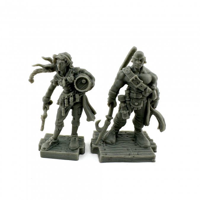 Pilot and Powder Monkey  - Bones Black - Reaper Miniatures